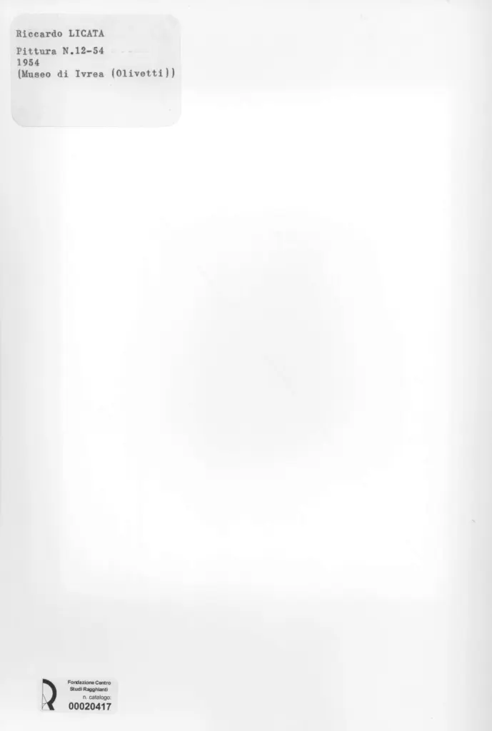 Anonimo , Licata, Riccardo - sec. XX , retro