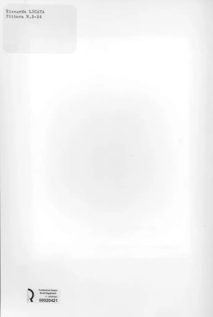 Anonimo , Licata, Riccardo - sec. XX - Pittura n. 5-54 , retro