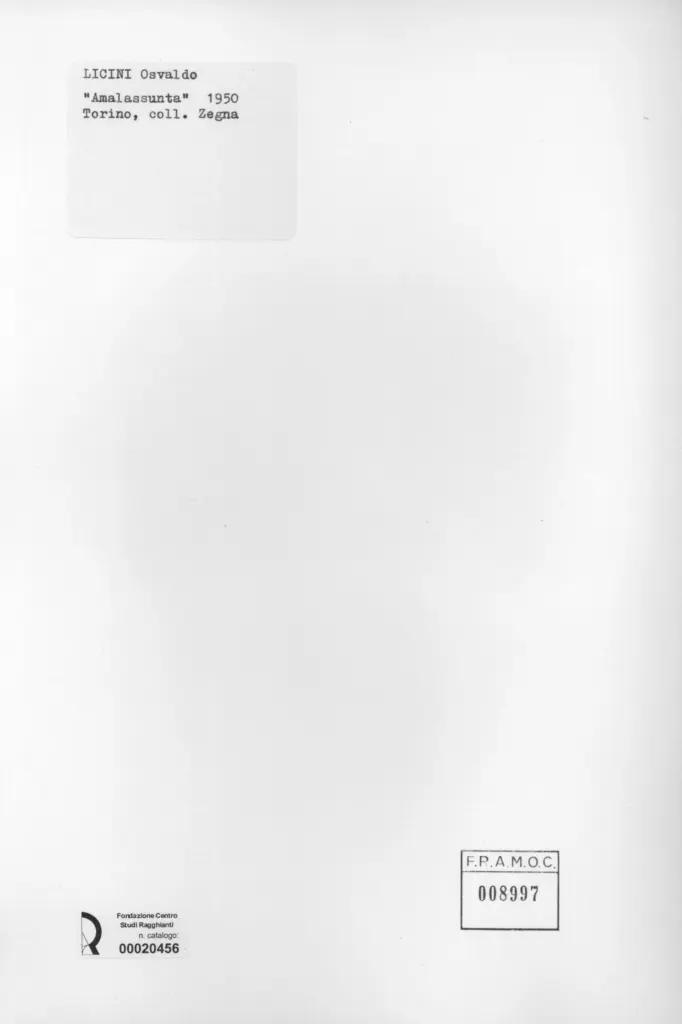 Anonimo , Licini, Osvaldo - sec. XX - Amalassunta , retro