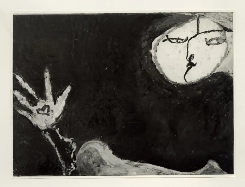 Anonimo , Licini, Osvaldo - sec. XX - Amalassunta su fondo nero