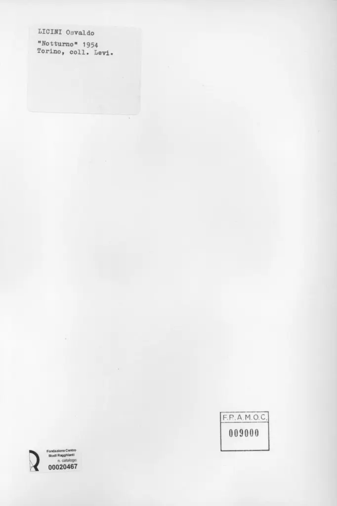 Anonimo , Licini, Osvaldo - sec. XX - Notturno , retro