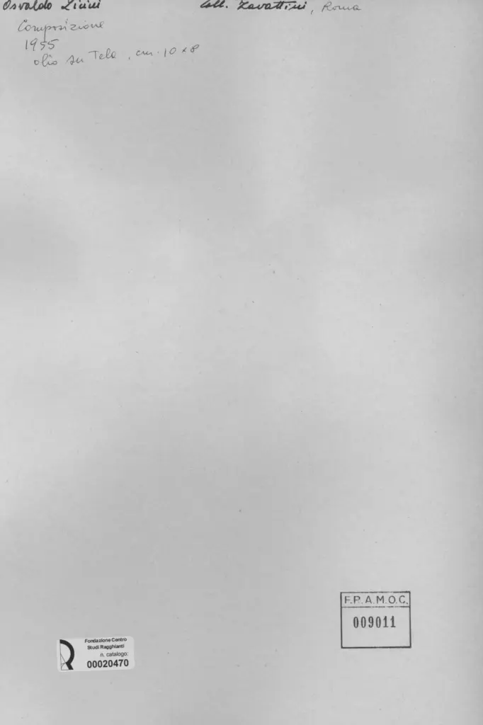 Anonimo , Licini, Osvaldo - sec. XX - Composizione , retro