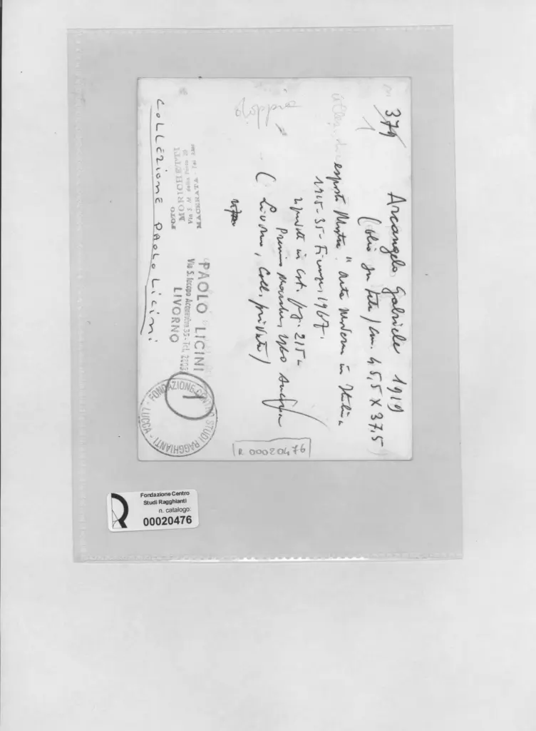 Anonimo , Licini, Osvaldo - sec. XX , retro