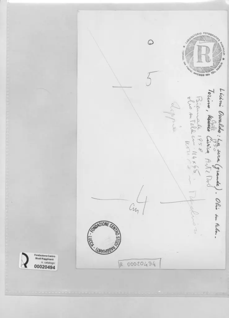 Anonimo , Licini, Osvaldo - sec. XX - La sera (grande) , retro