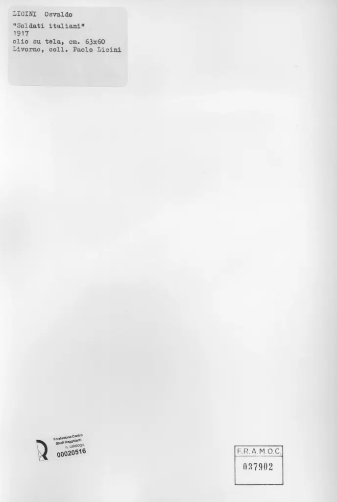 Anonimo , Licini, Osvaldo - sec. XX , retro