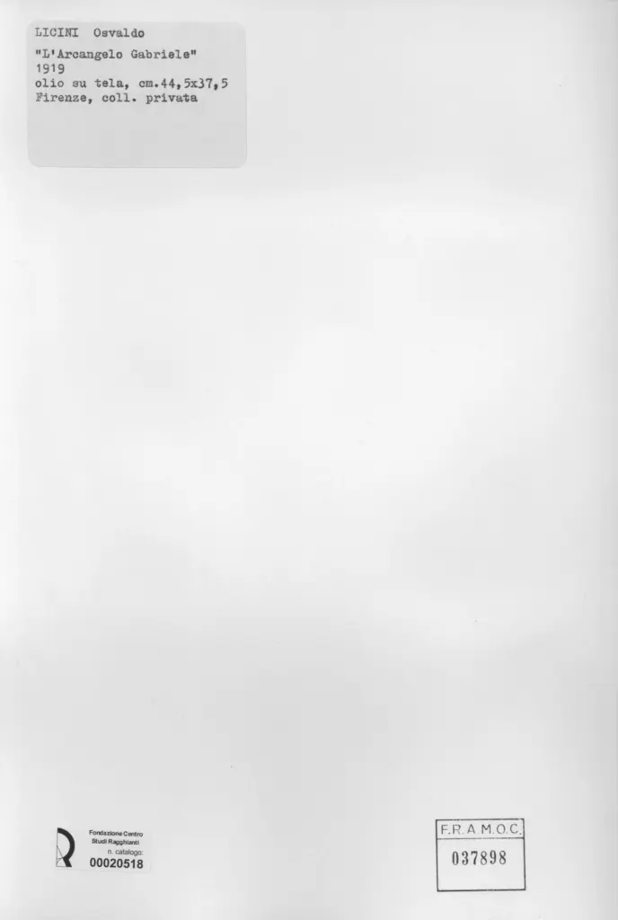 Anonimo , Licini, Osvaldo - sec. XX , retro