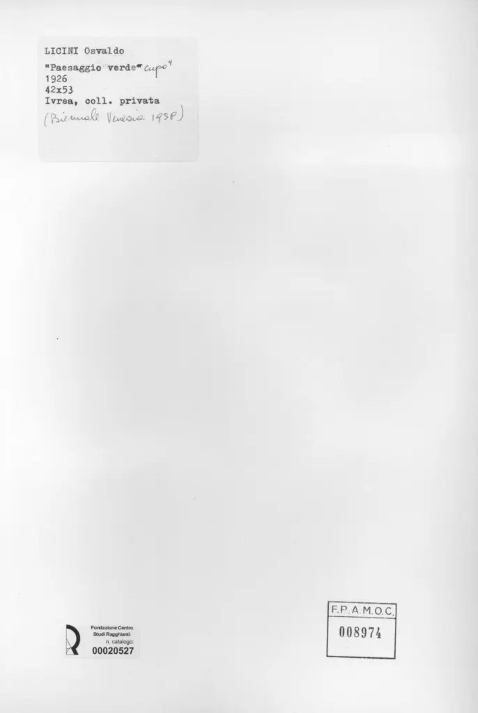 Anonimo , Licini, Osvaldo - sec. XX , retro