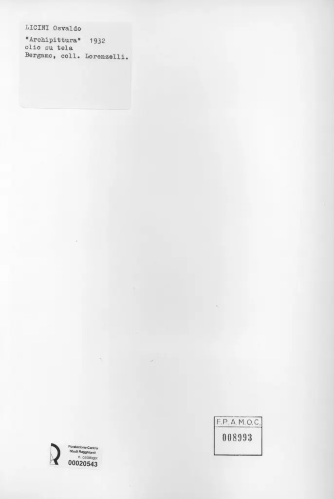 Anonimo , Licini, Osvaldo - sec. XX - , retro