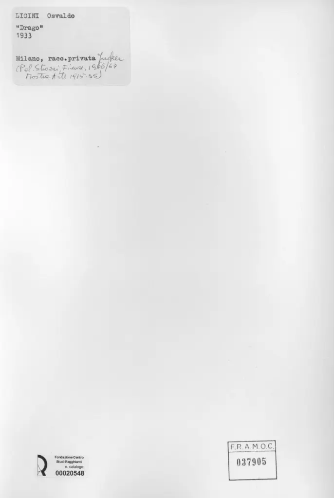 Anonimo , Licini, Osvaldo - sec. XX - Drago , retro