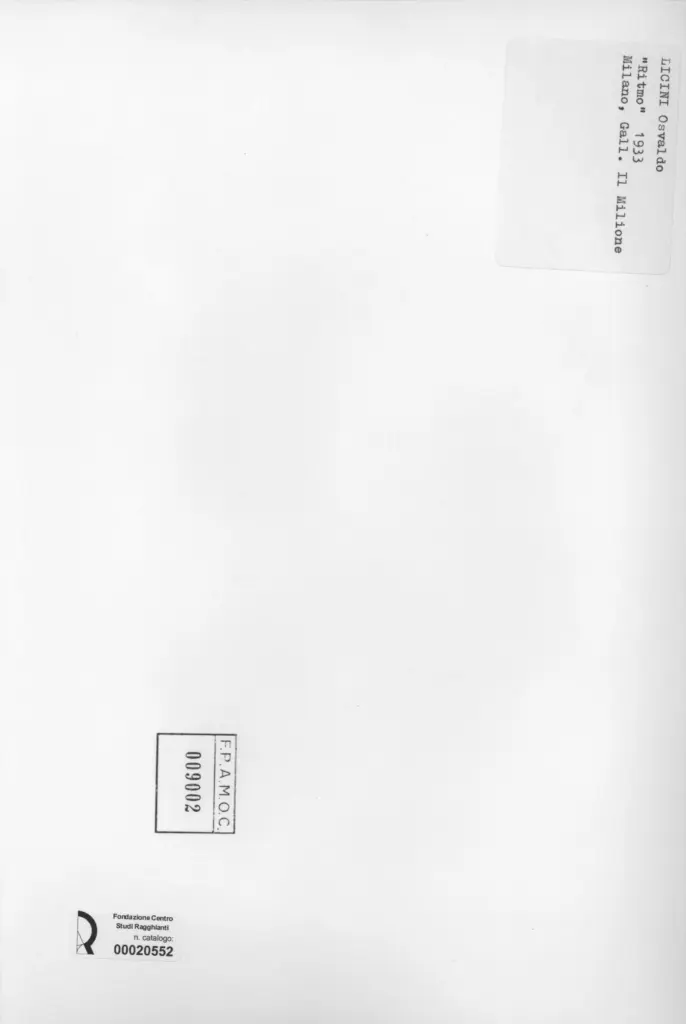 Anonimo , Licini, Osvaldo - sec. XX - Ritmo , retro