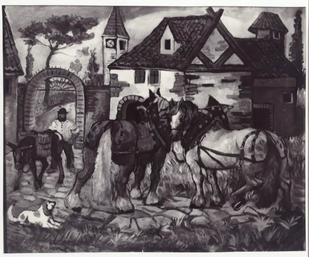 Ligabue, Antonio , Cortile