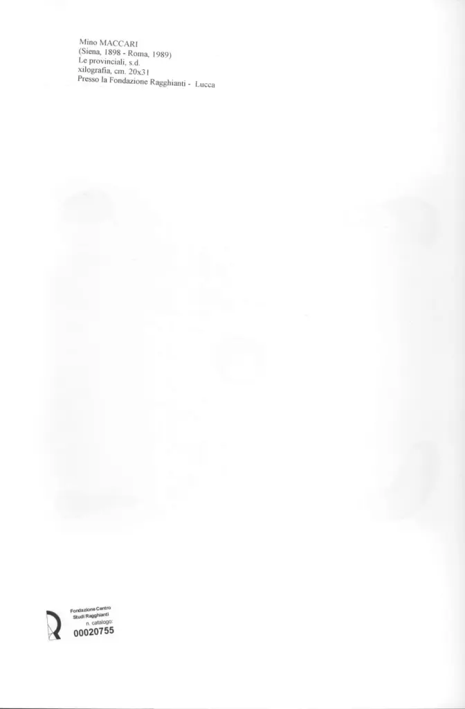 Anonimo , Maccari, Mino - sec. XX - Le provinciali , retro