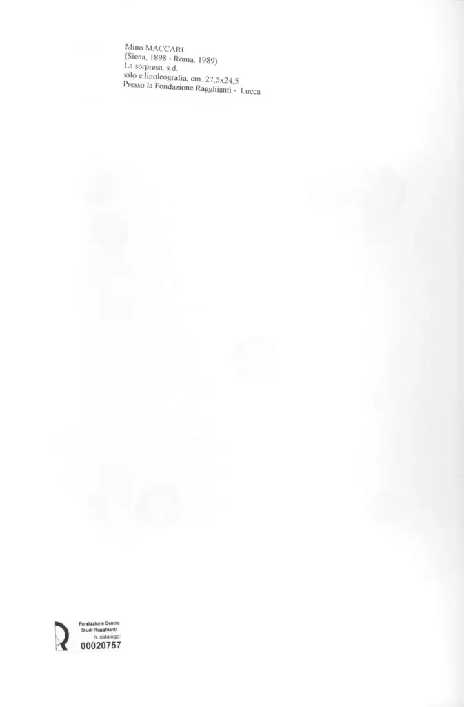 Anonimo , Maccari, Mino - sec. XX - La sorpresa , retro