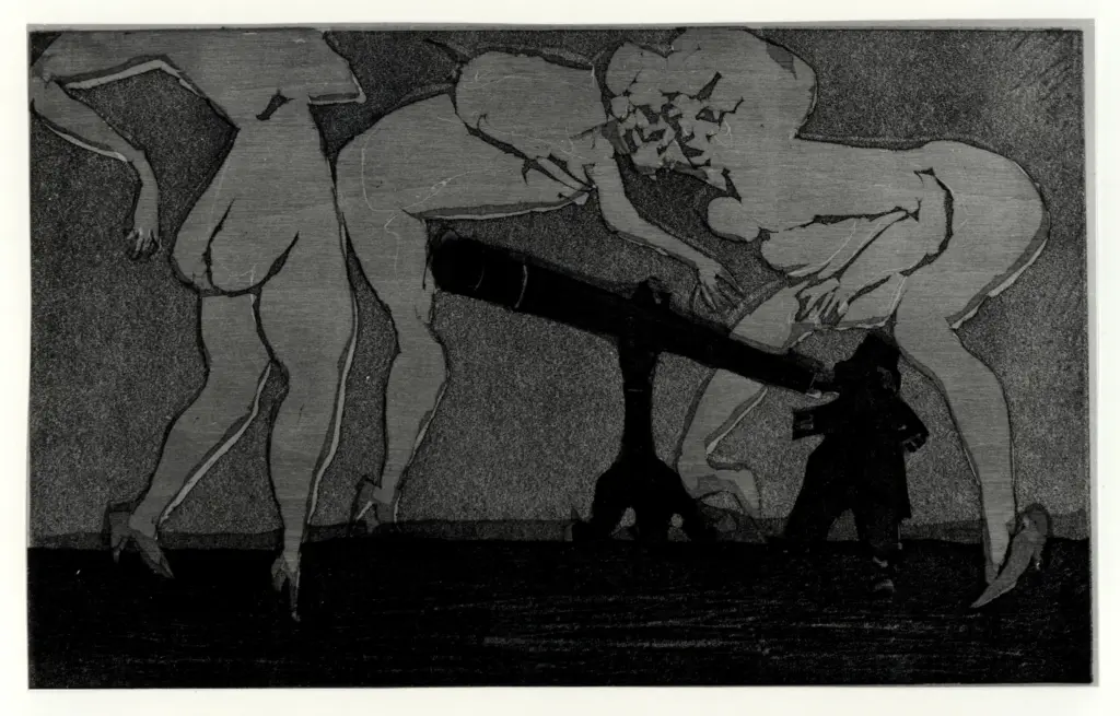 Anonimo , Maccari, Mino - sec. XX - Il cannocchiale , fronte