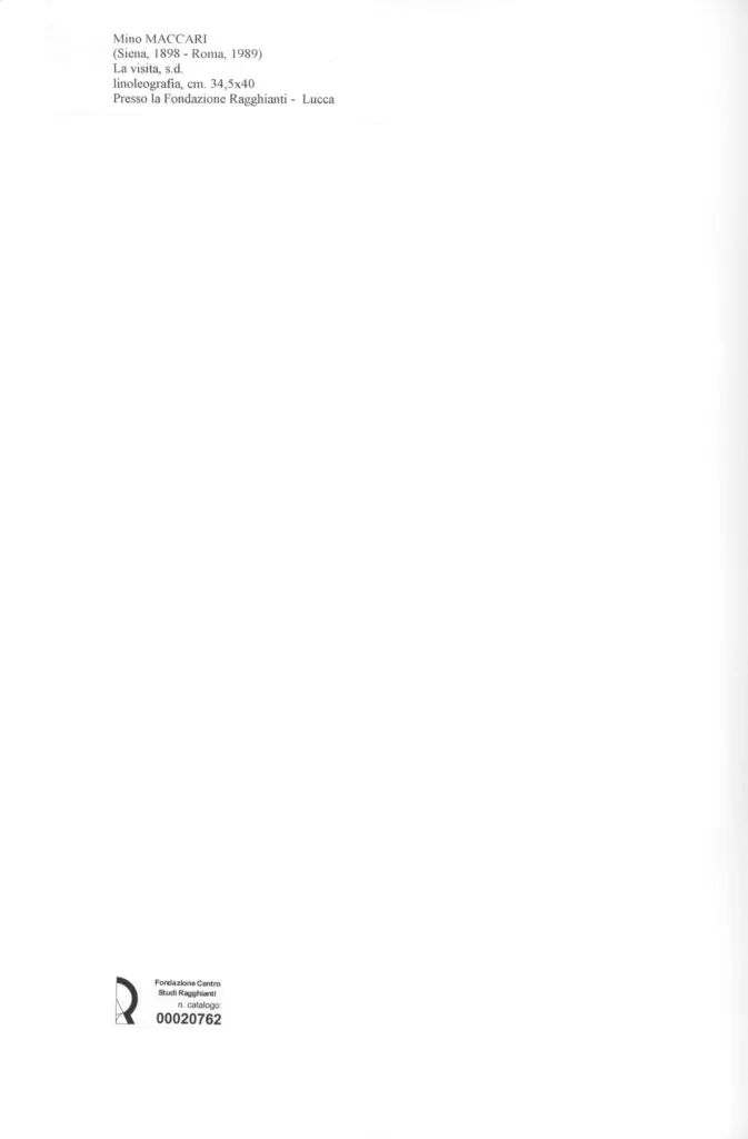 Anonimo , Maccari, Mino - sec. XX - La visita , retro