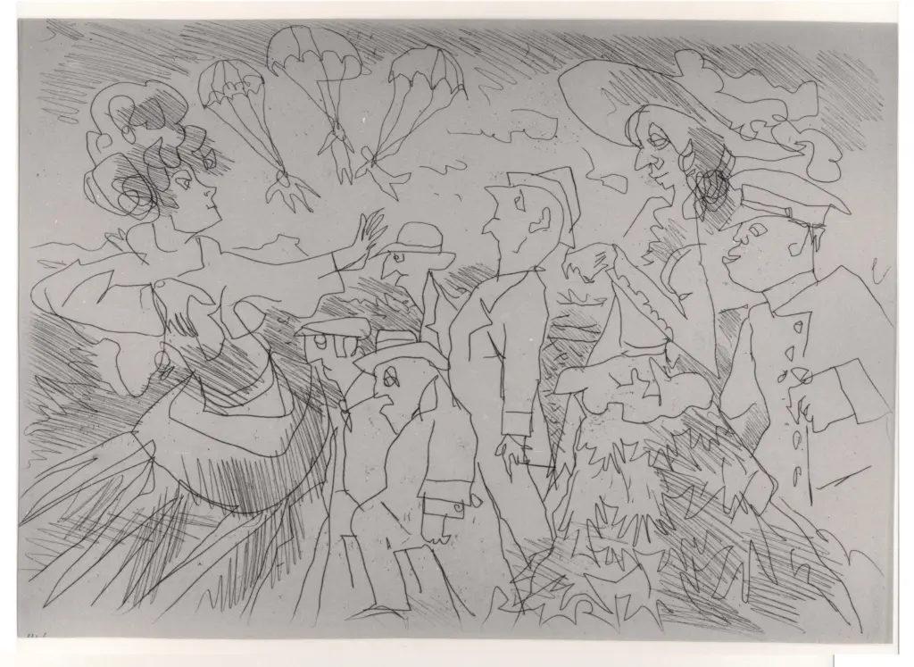 Anonimo , Maccari, Mino - sec. XX - I Paracadute , fronte