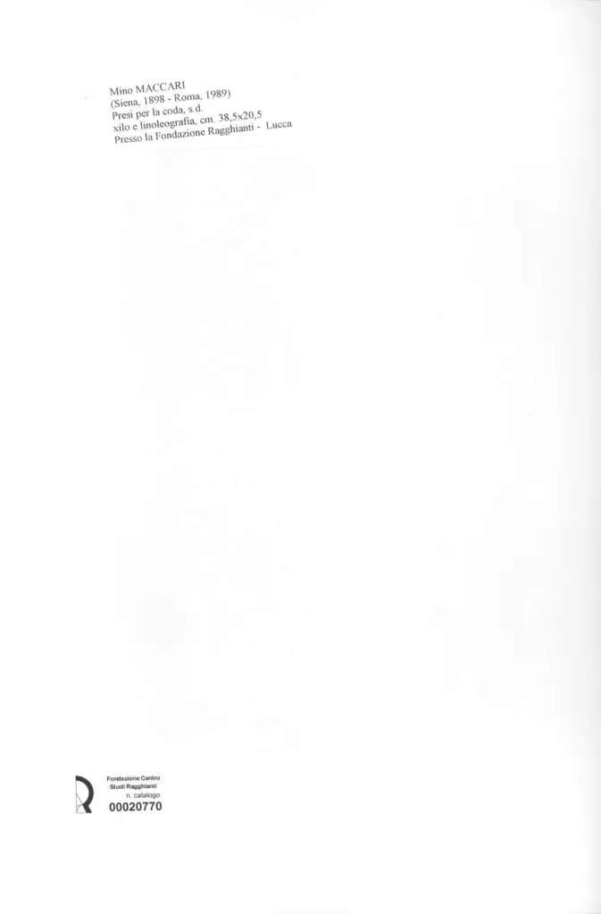 Anonimo , Maccari, Mino - sec. XX - Presi per la coda , retro