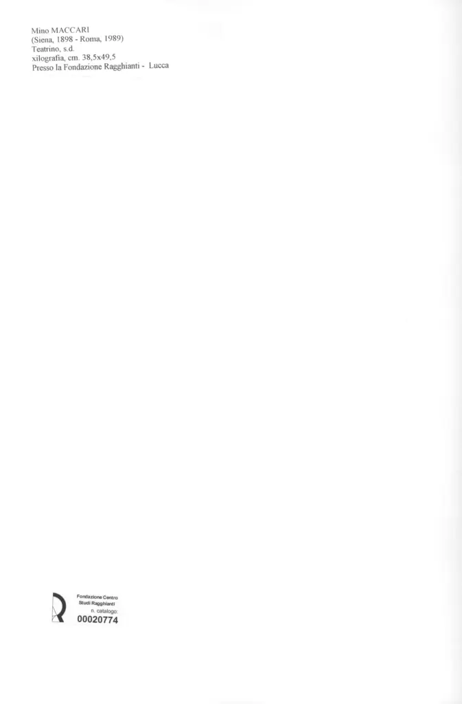 Anonimo , Maccari, Mino - sec. XX - Teatrino , retro