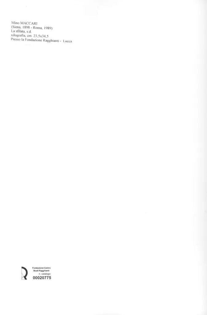 Anonimo , Maccari, Mino - sec. XX - La sfilata , retro