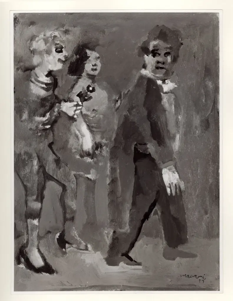 Maccari, Mino , Uscita da teatro