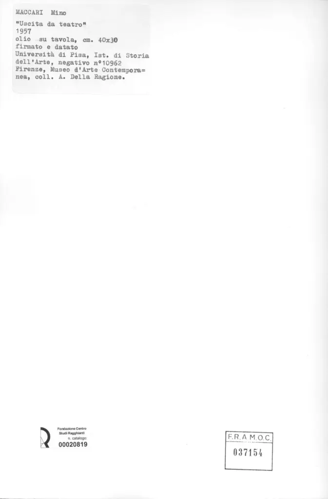 Universit&agrave; di Pisa. Dipartimento di Storia delle Arti , Maccari, Mino - sec. XX -