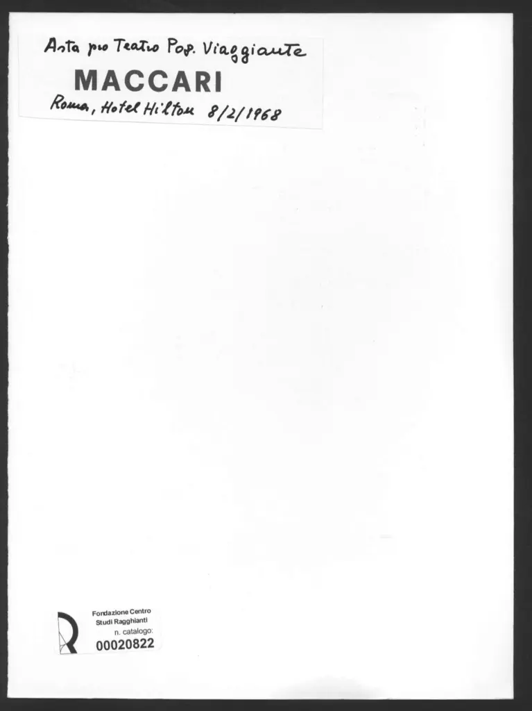 Anonimo , Maccari, Mino - sec. XX - Asta pro Teatro Pop. Viaggiante , retro