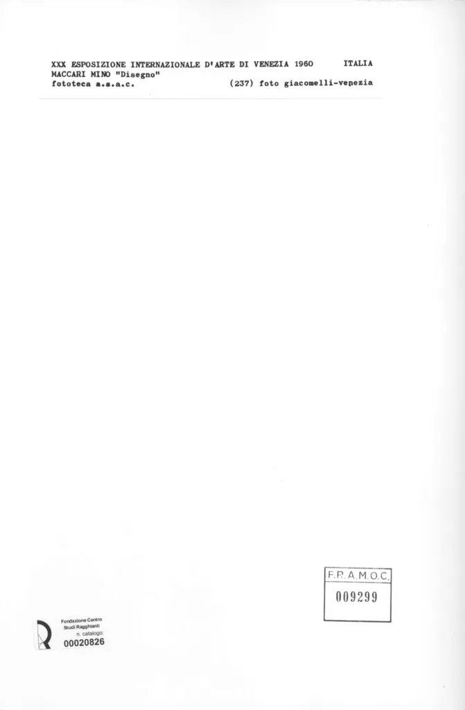 Giacomelli , Maccari, Mino - sec. XX - Disegno , retro