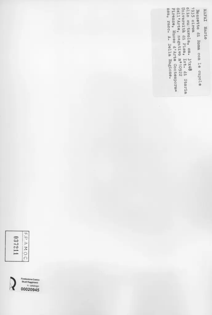 Universit&agrave; di Pisa. Dipartimento di Storia delle Arti&nbsp; , Mafai, Mario - sec. XX -