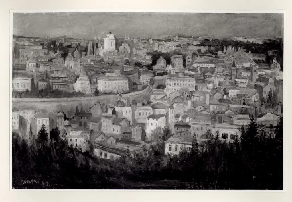 Mafai, Mario , Paesaggio di Roma dal Pincio
