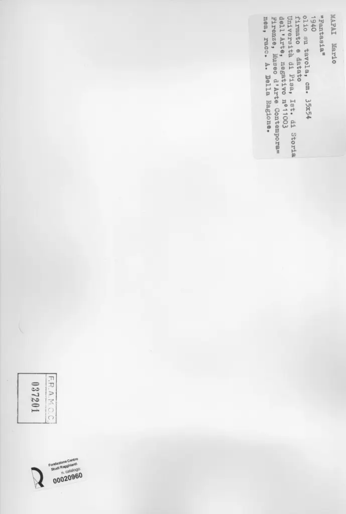 Universit&agrave; di Pisa. Dipartimento di Storia delle Arti&nbsp; , Mafai, Mario - sec. XX - , retro