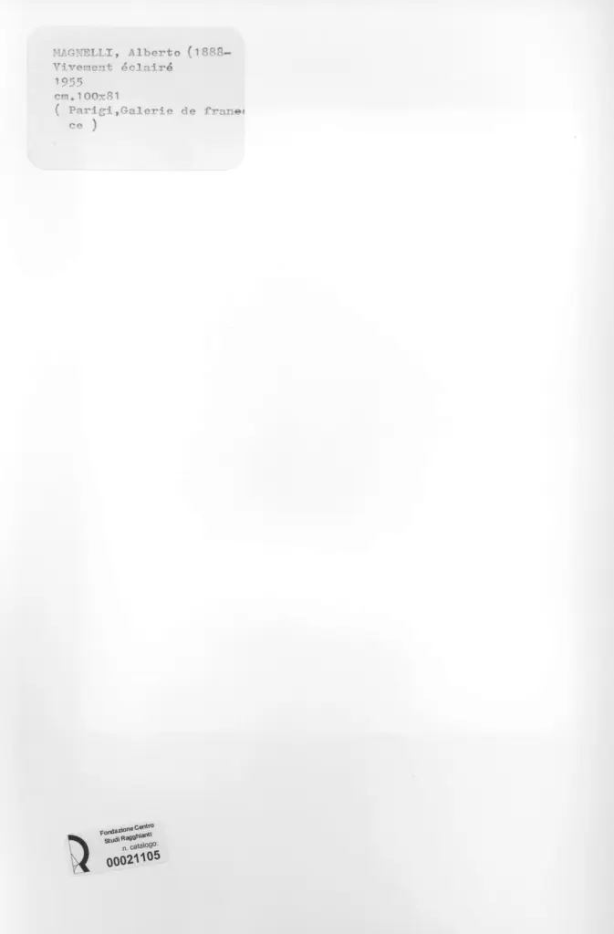 Anonimo , Magnelli, Alberto - sec. XX - Vivement &eacute;clair&eacute; , retro