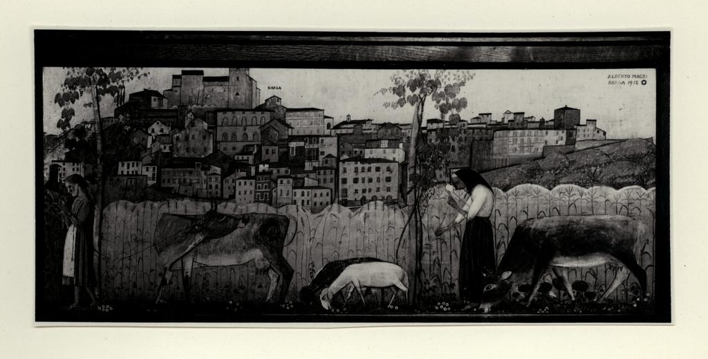 Anonimo , Magri, Alberto - sec. XX - Trittico della vita campestre - Barga , fronte