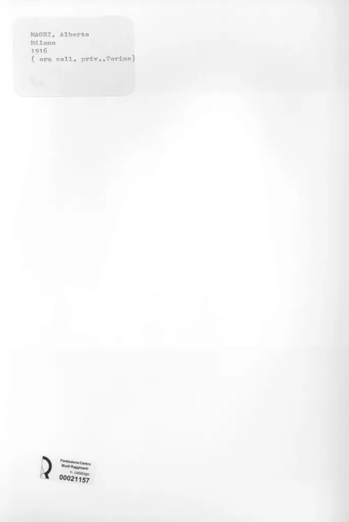 Anonimo , Magri, Alberto - sec. XX - Milano , retro