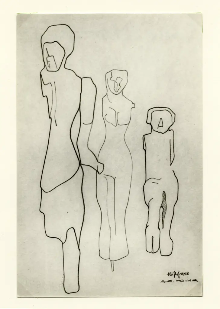 Maine, Angelo Camillo , Tre figure di fronte