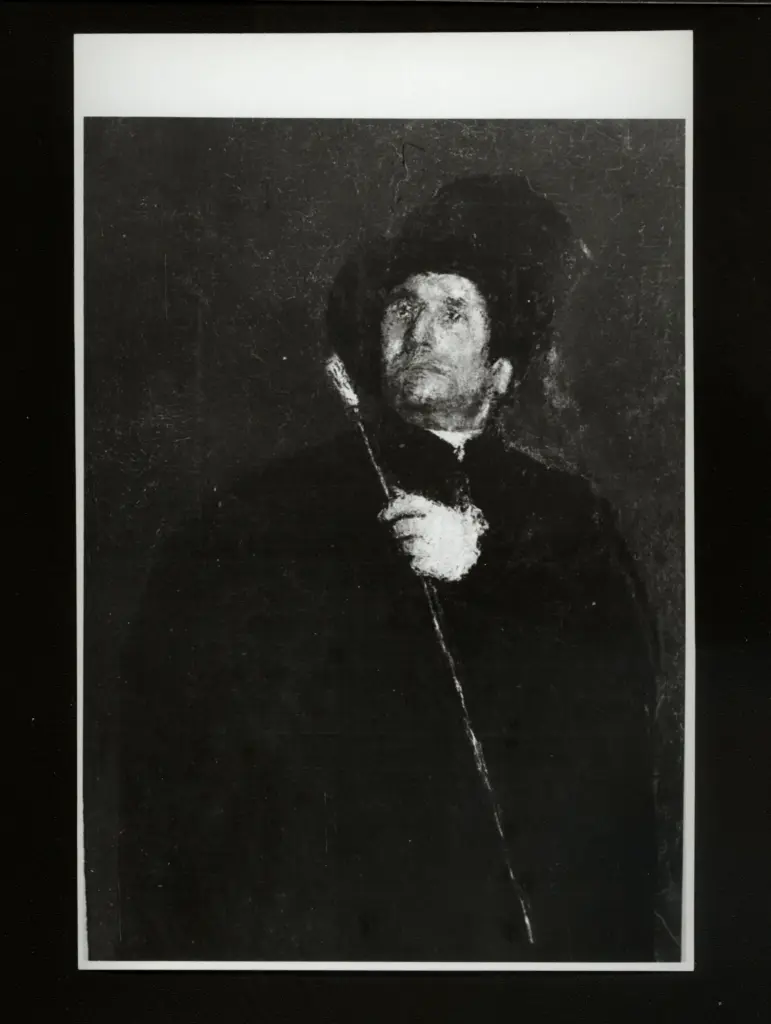 Anonimo , Mancini, Antonio - sec. XIX/ XX - Uomo con il mantello nero , fronte