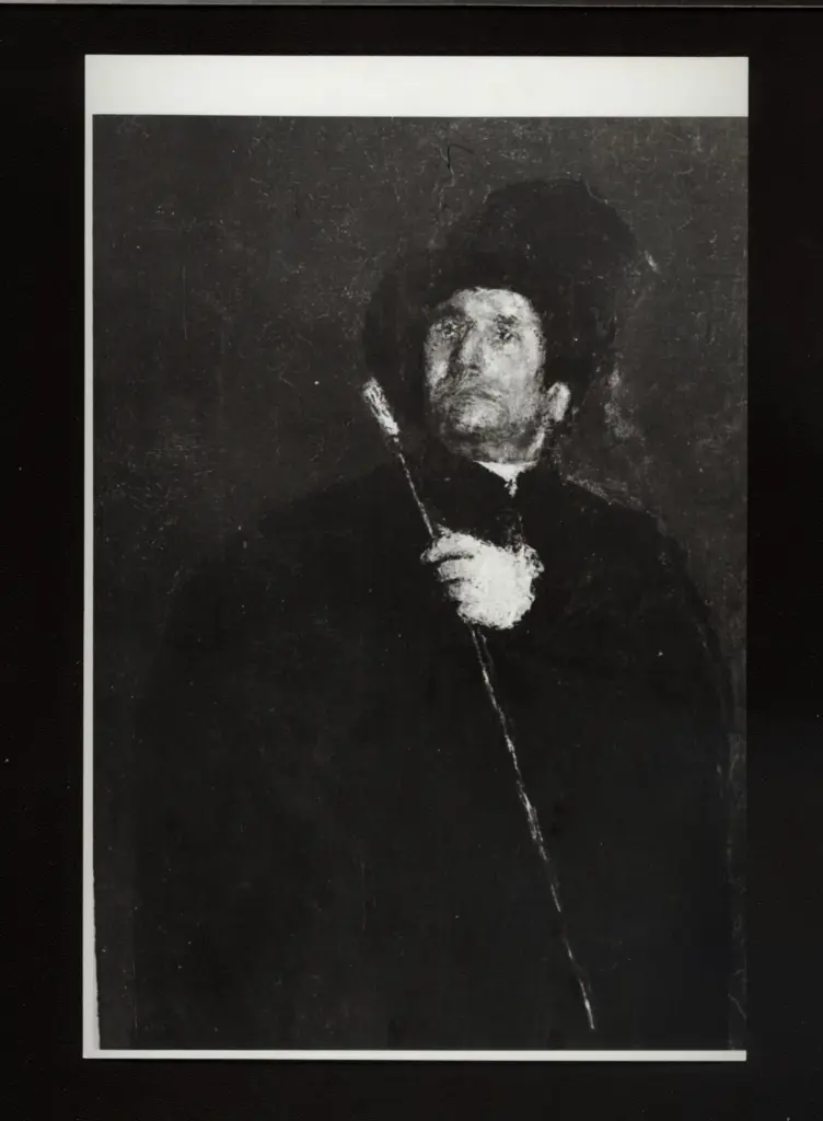 Anonimo , Mancini, Antonio - sec. XIX/ XX - Uomo con il mantello nero , fronte