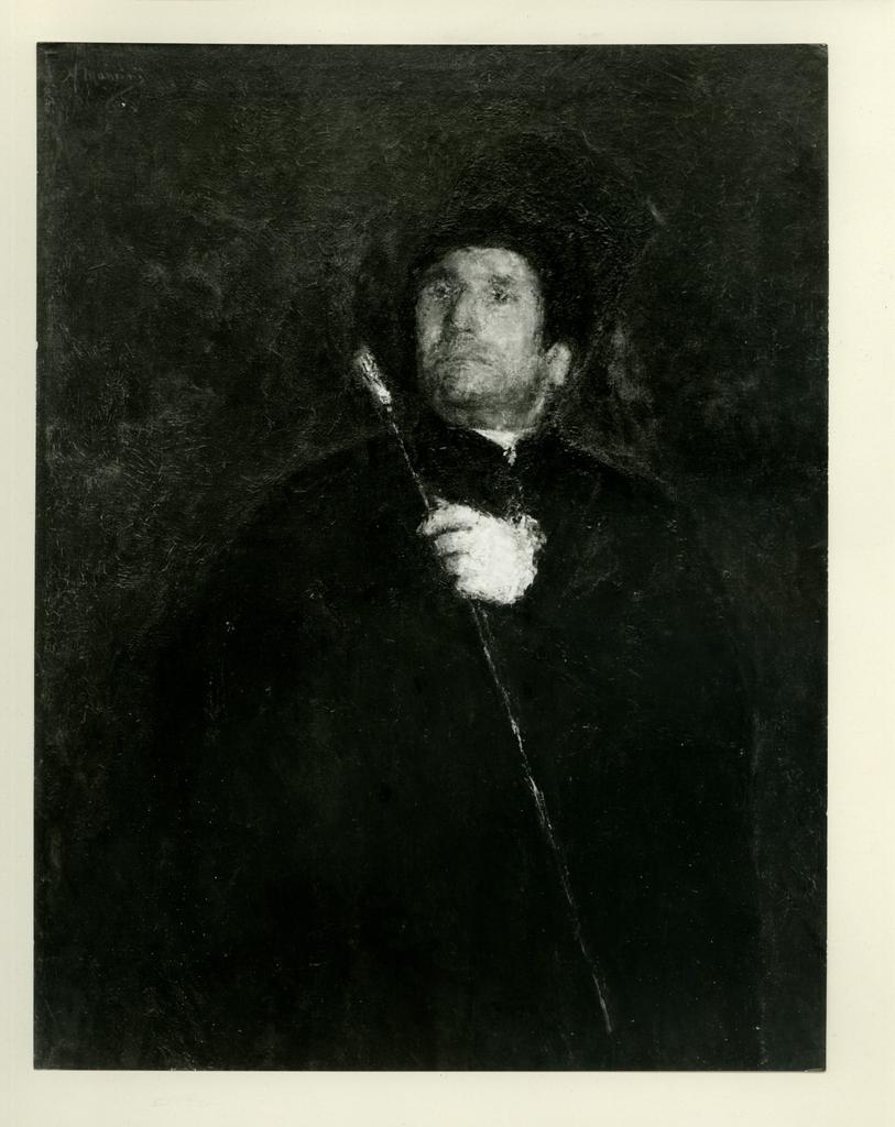 Anonimo , Mancini, Antonio - sec. XX - L'uomo dal mantello nero , fronte