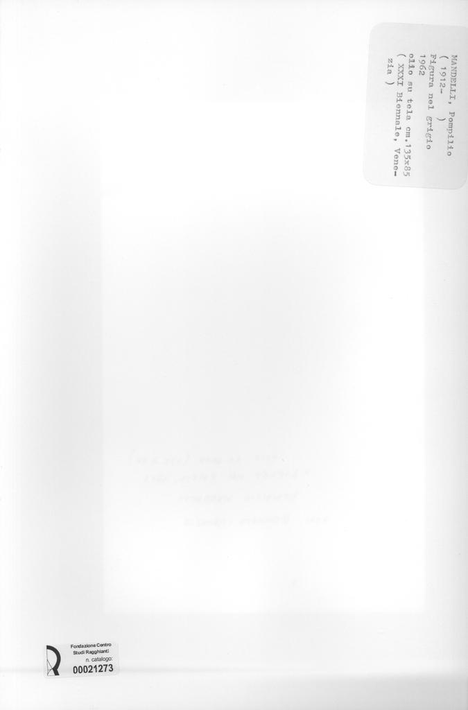 Anonimo , Mandelli, Pompilio - sec. XX - Figura nel grigio , retro