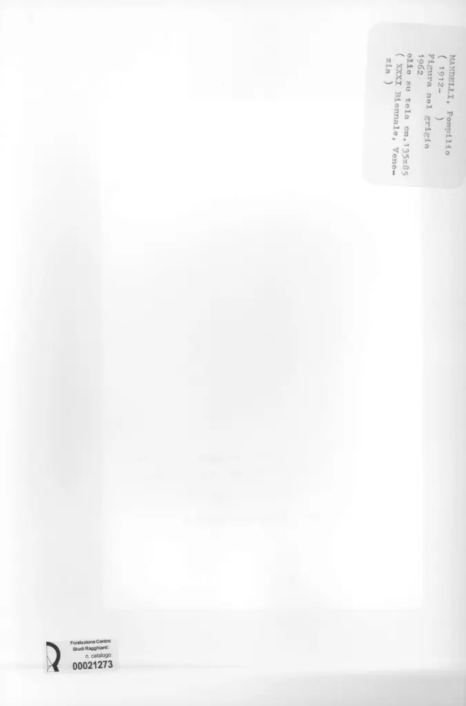 Anonimo , Mandelli, Pompilio - sec. XX - Figura nel grigio , retro