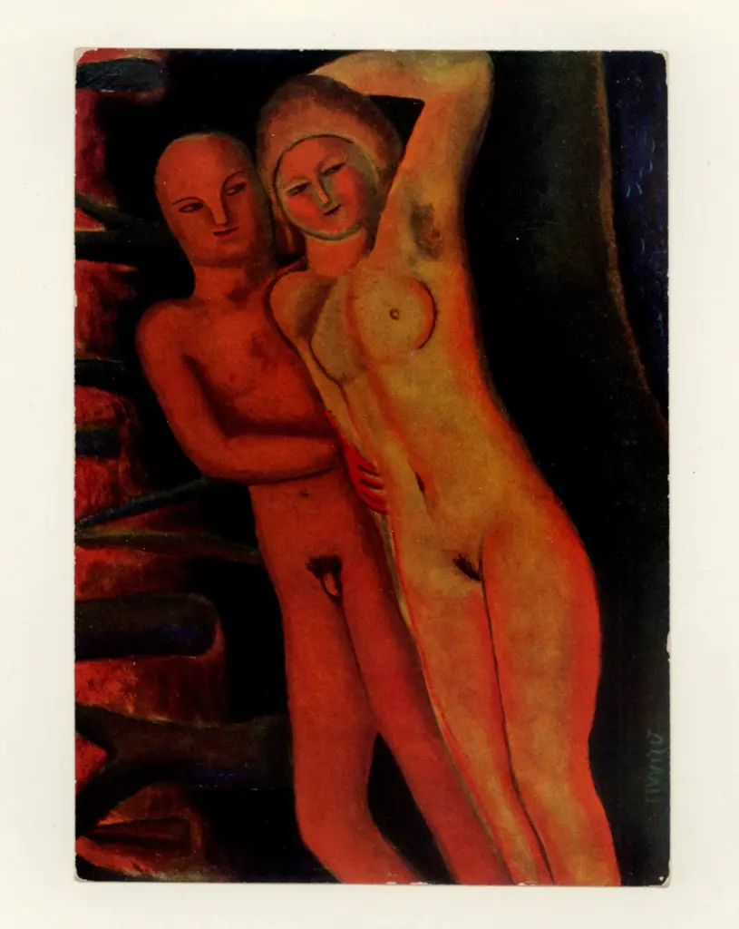 Anonimo , Manz&ugrave;, Giacomo - sec. XX - Uomo e donna , fronte