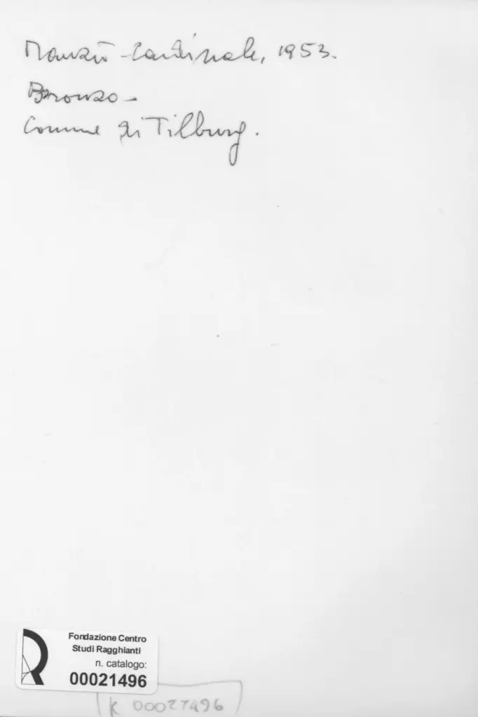 Anonimo , Manz&ugrave;, Giacomo - sec. XX - Cardinale , retro