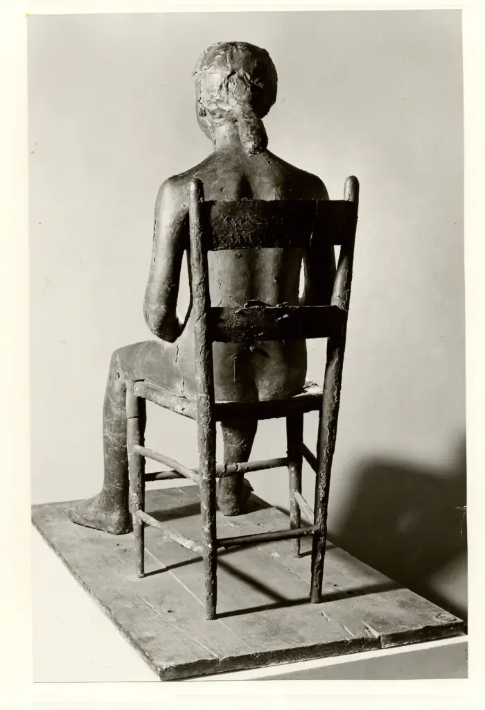 Anonimo , Manz&ugrave;, Giacomo - sec. XX - Bambina sulla sedia , fronte