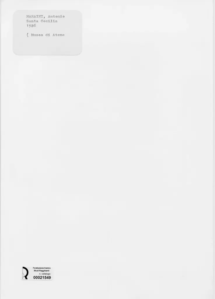 Anonimo , Maraini, Antonio - sec. XX - Santa Cecilia , retro