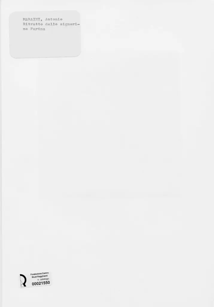 Anonimo , Maraini, Antonio - sec. XX - Ritratto delle signorine Farina , retro