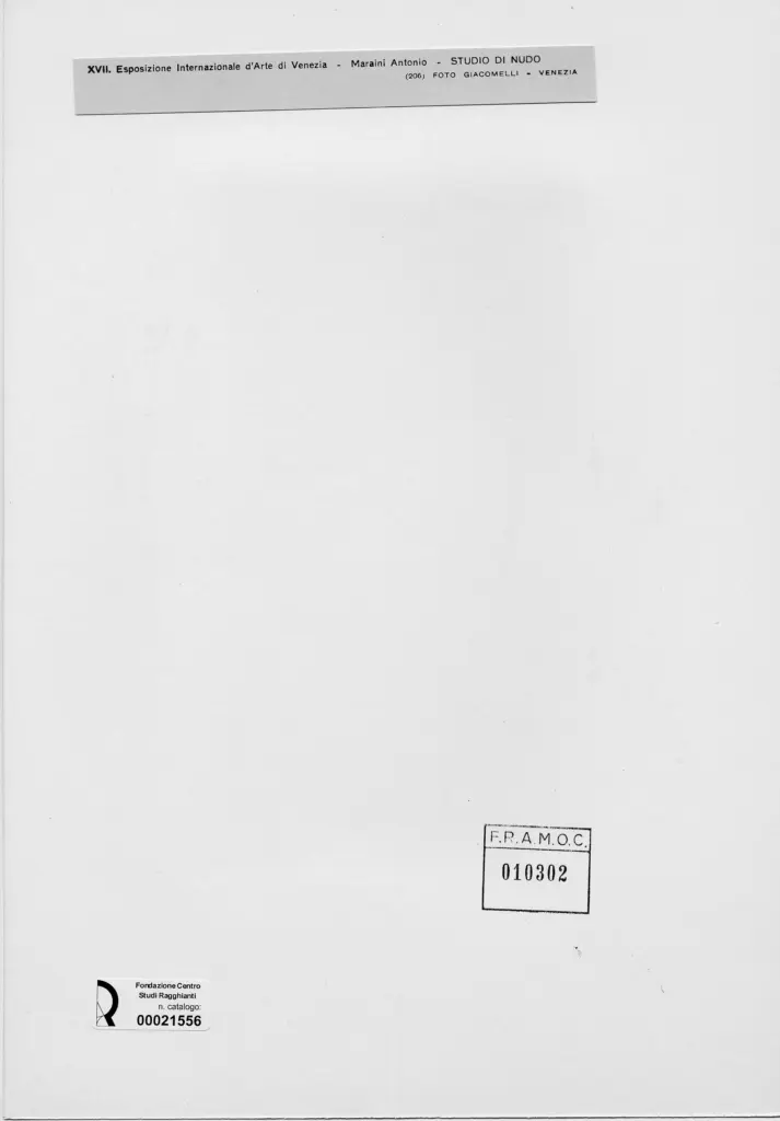 Giacomelli , Maraini, Antonio - sec. XX - Studio di nudo , retro