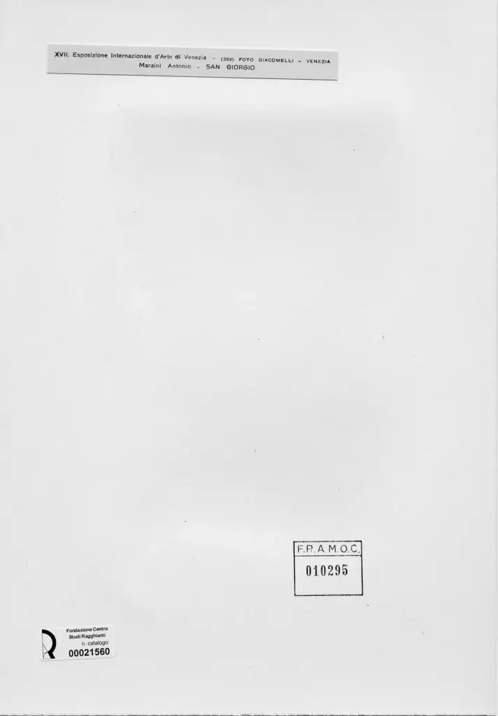 Giacomelli , Maraini, Antonio - sec. XX - San Giorgio , retro