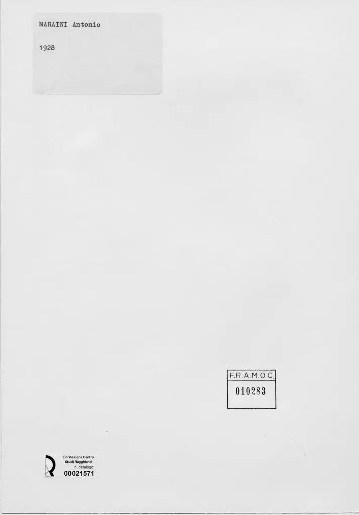 Anonimo , Maraini, Antonio - sec. XX - Medaglia , retro