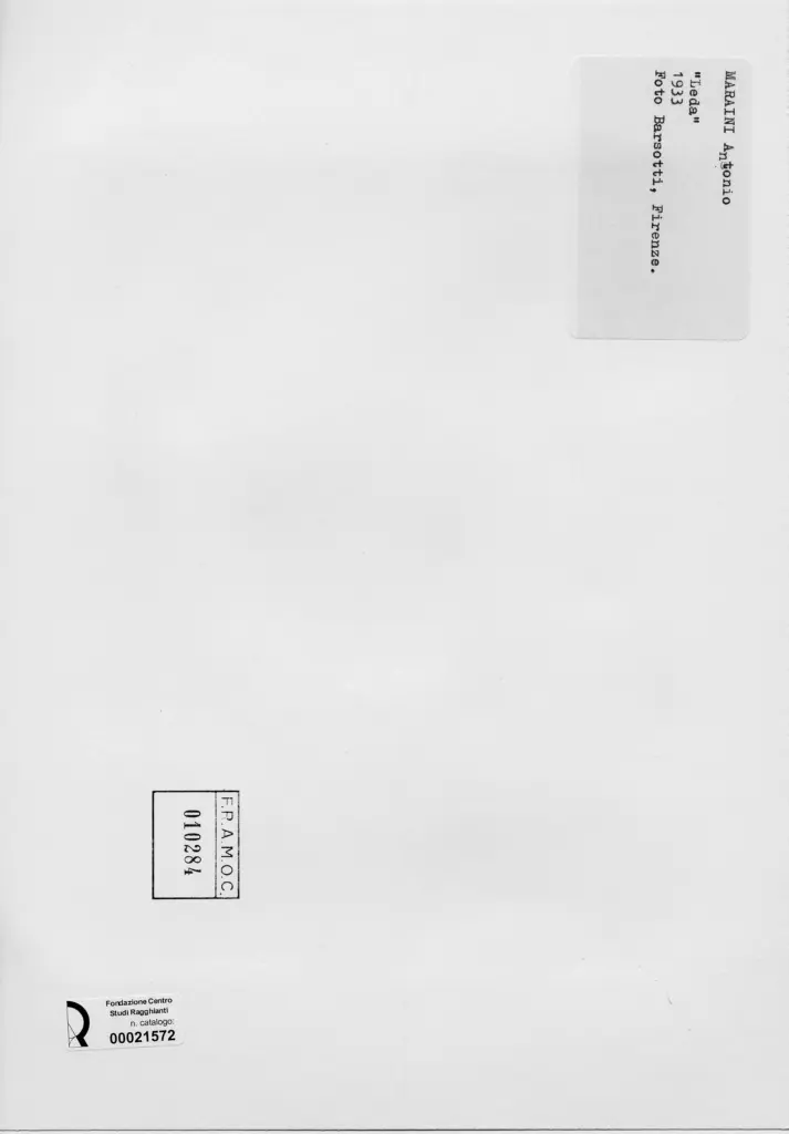 Foto Barsotti , Maraini, Antonio - sec. XX - Leda , retro