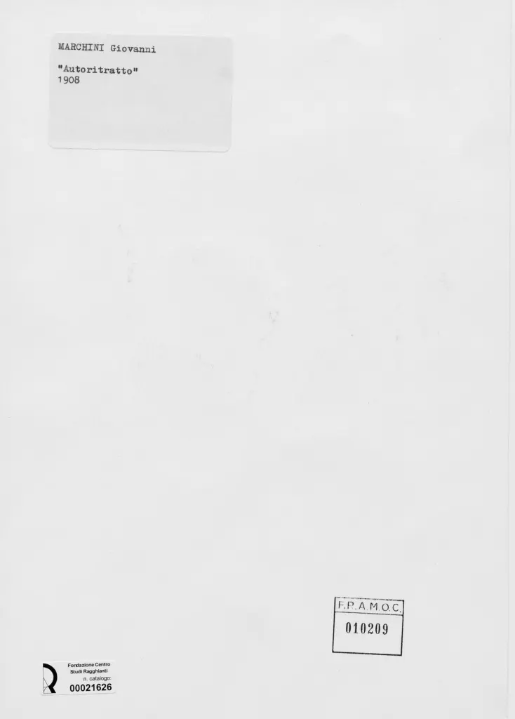 Anonimo , Marchini, Giovanni - sec. XX - Autoritratto , retro