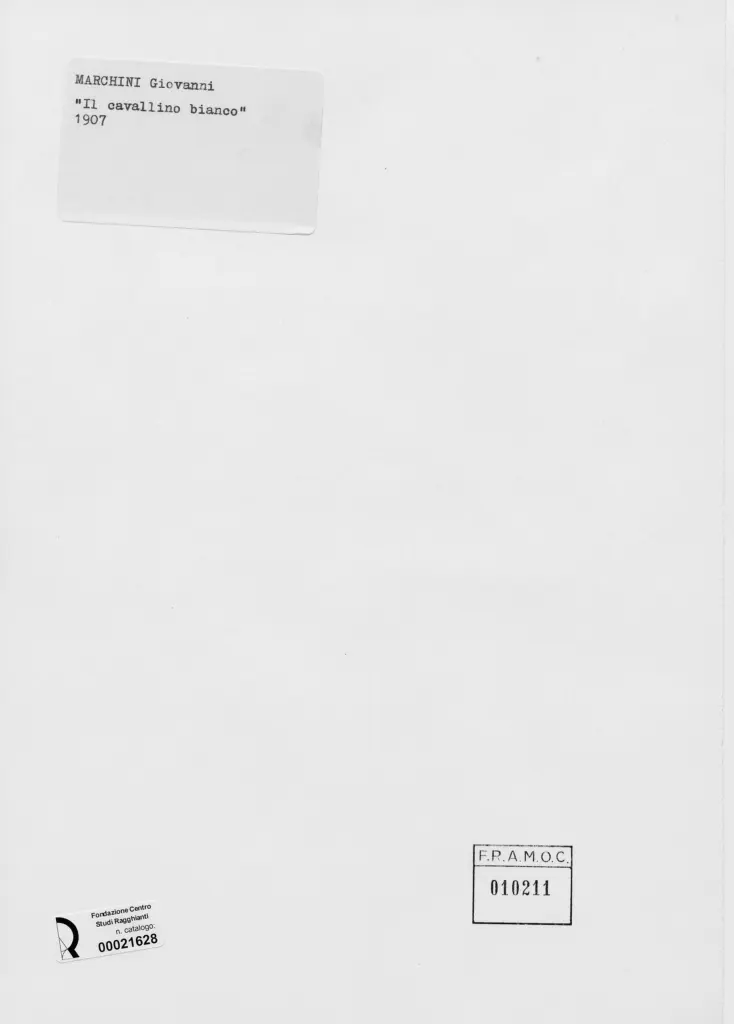 Anonimo , Marchini, Giovanni - sec. XX - Il cavallino bianco , retro